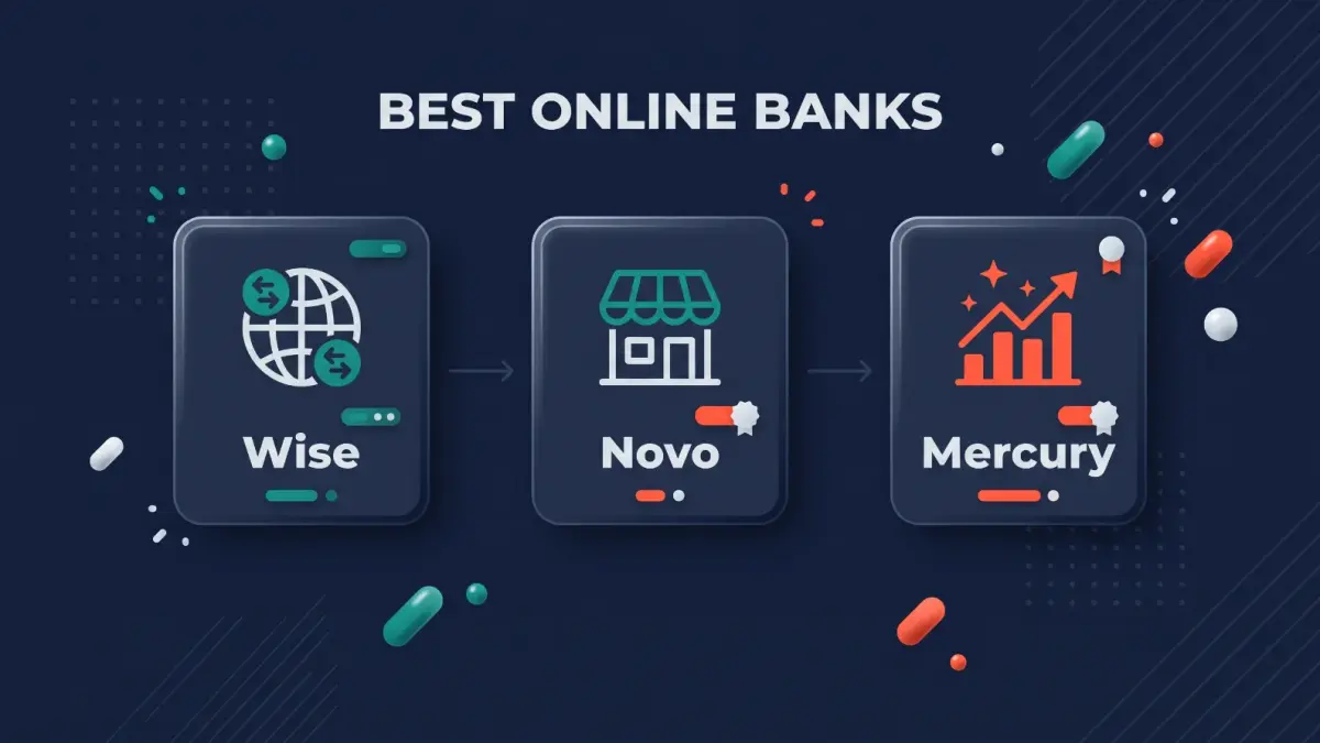 Diagram comparing different online banking options for independent contractors and startups