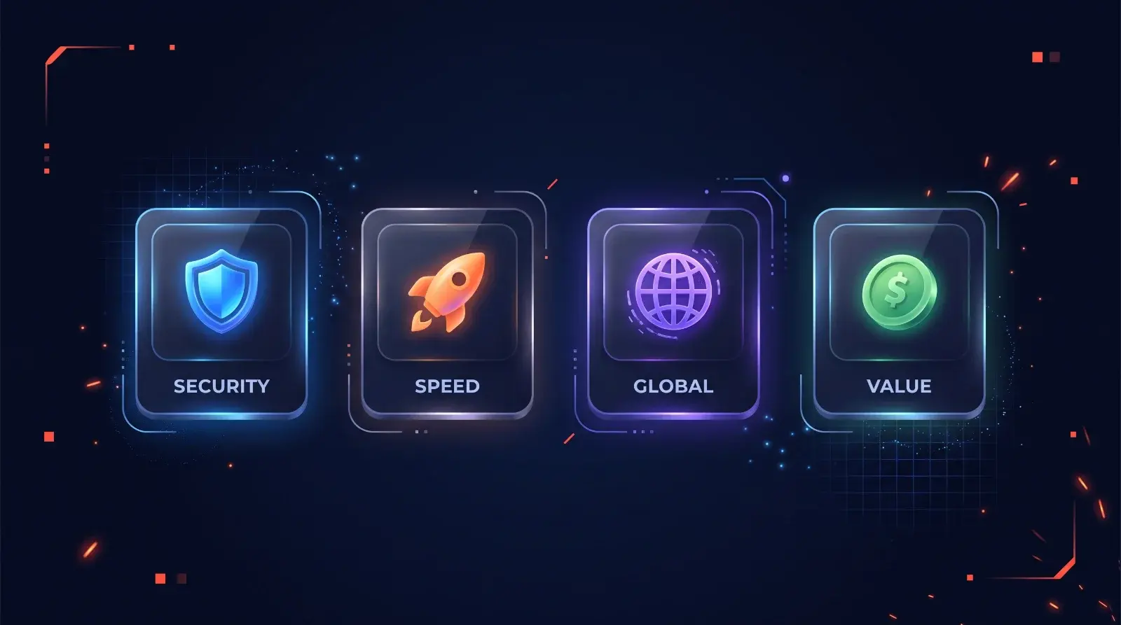 Diagram showing four different affordable web hosting options for small businesses