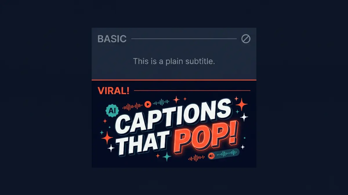 Comparison between standard subtitles and dynamic AI captions